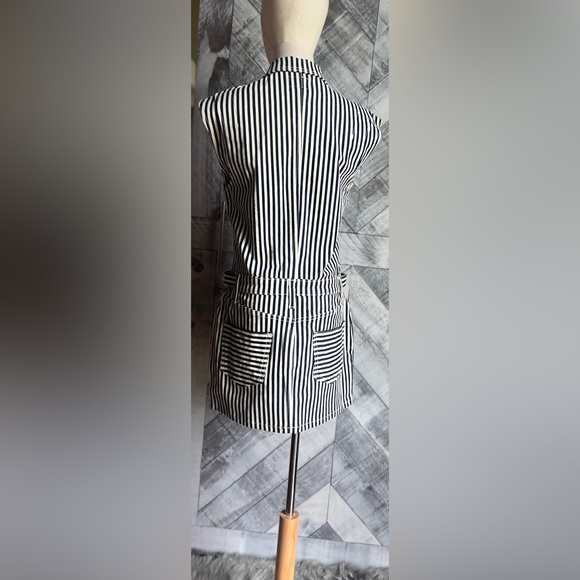 CURRENT ELLIOTT NWT DENIM THE SLEEVELESS JUMPSUIT MINI STRIPED DRESS - Picture 7 of 10